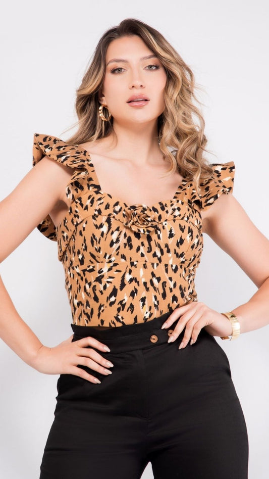BLUSA CORTA SERRAT CREPE ESTAMPADO