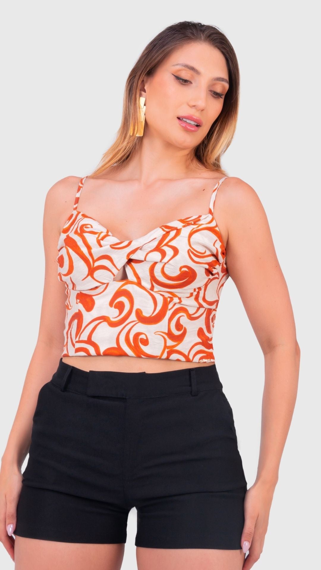 BLUSA CORTA ZINNIA ESTAMPADO