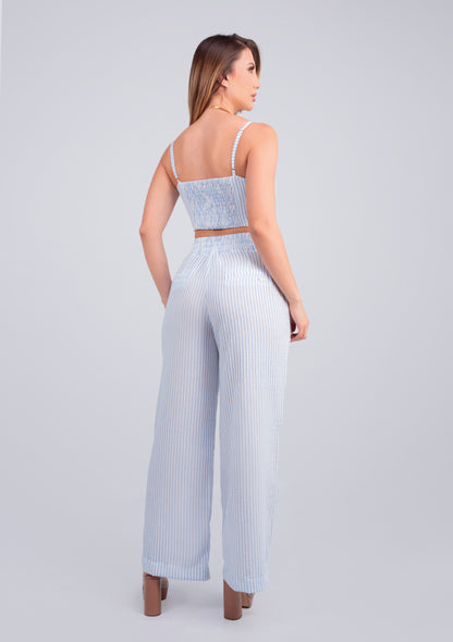 conjunto pantalón - set casual - conjunto casual - conjunto formal - Outfit de trabajo - Conjunto para eventos - Conjunto de rayas