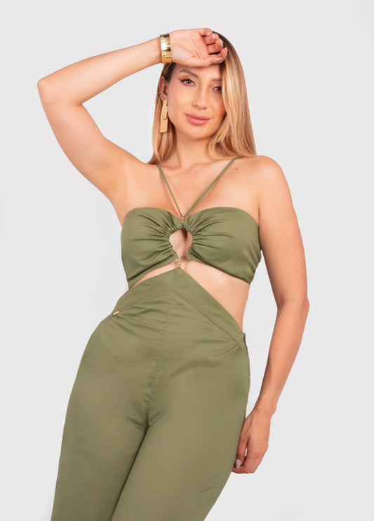 Enterizo verde - Enterizo sensual - Enterizo para fiesta - Enterizo para boda - Enterizo elegante 
